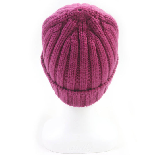 HERMES Knit cap Main: 100% cashmere Purple type mens Used Authentic