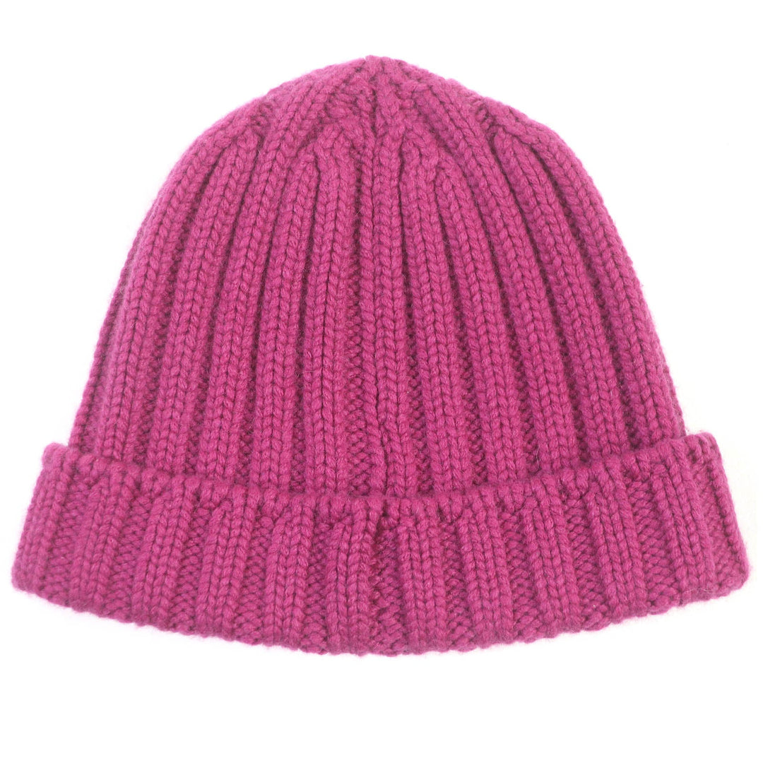 HERMES Knit cap Main: 100% cashmere Purple type mens Used Authentic