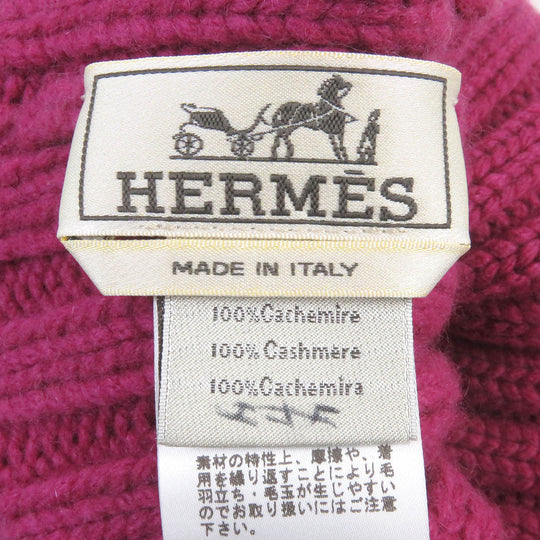 HERMES Knit cap Main: 100% cashmere Purple type mens Used Authentic