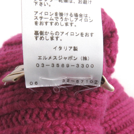 HERMES Knit cap Main: 100% cashmere Purple type mens Used Authentic