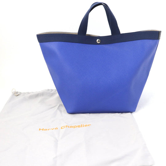 Herve Chapelier Tote Bag 725GP Main: Coated canvas, Lining: Cotton Blue type Women L Used Authentic