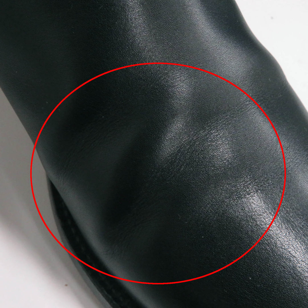 HERMES Knee-high boots 042138Z Main: Leather black Women 36.5 Used Authentic