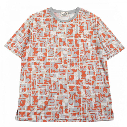 HERMES Short sleeve T-shirt Main: 100% cotton multicolor mens L Used Authentic