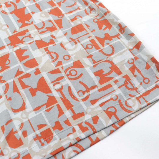 HERMES Short sleeve T-shirt Main: 100% cotton multicolor mens L Used Authentic