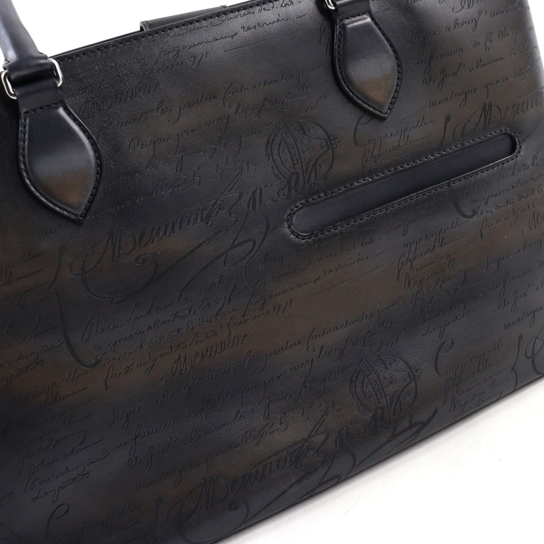 Berluti Tote Bag Main: Scritto leather Dark gray type Toujours Mini Neo mens Used Authentic