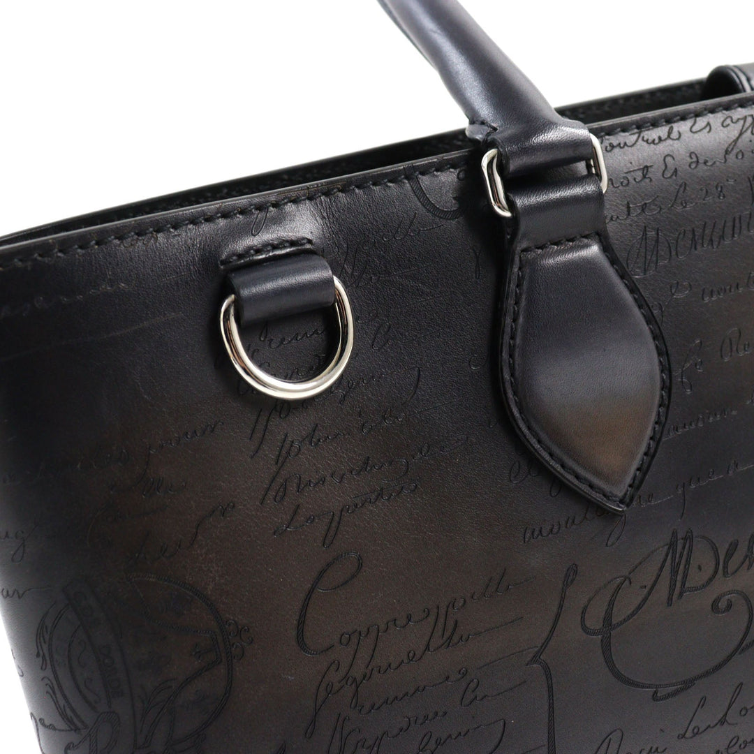 Berluti Tote Bag Main: Scritto leather Dark gray type Toujours Mini Neo mens Used Authentic