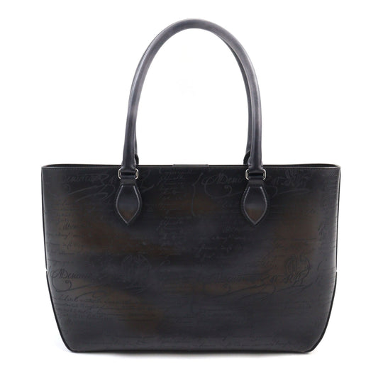 Berluti Tote Bag Main: Scritto leather Dark gray type Toujours Mini Neo mens Used Authentic
