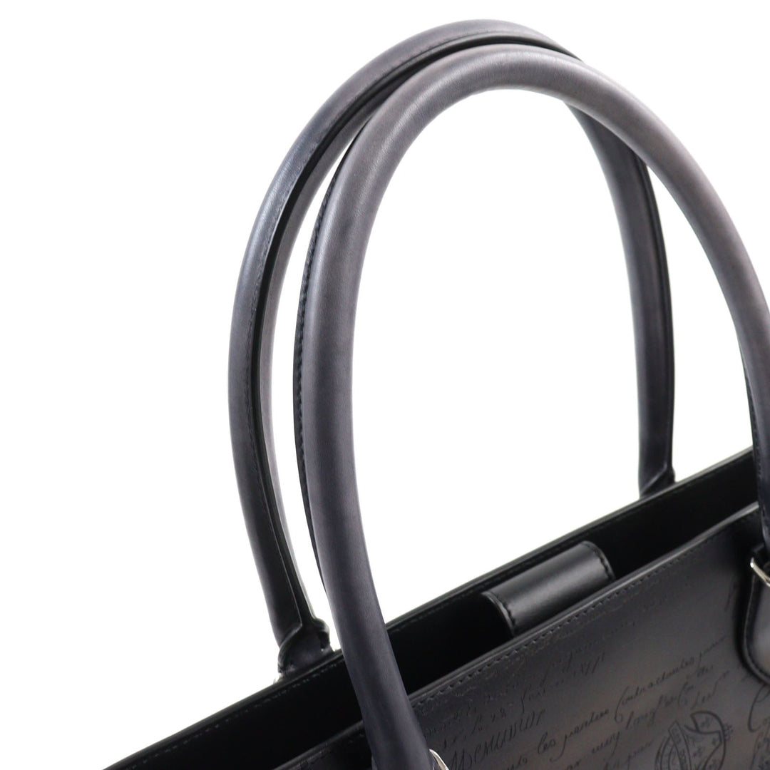 Berluti Tote Bag Main: Scritto leather Dark gray type Toujours Mini Neo mens Used Authentic