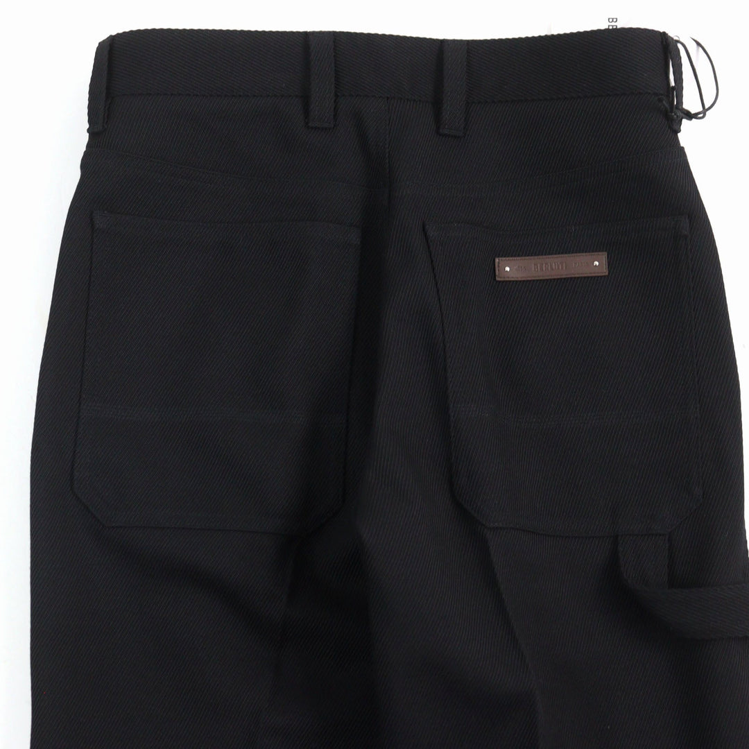 Berluti Pants R21TCU70-001 Main: 100% wool, part: 65% polyester, part: 35% cotton, leather part: calfskin black Cargo Trousers mens 46 Used Authentic