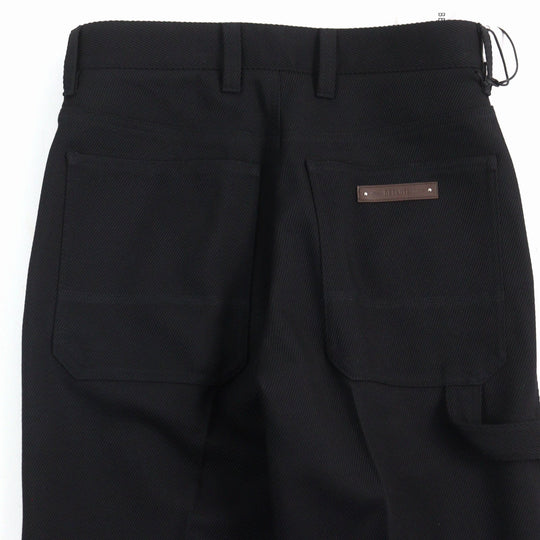 Berluti Pants R21TCU70-001 Main: 100% wool, part: 65% polyester, part: 35% cotton, leather part: calfskin black Cargo Trousers mens 46 Used Authentic