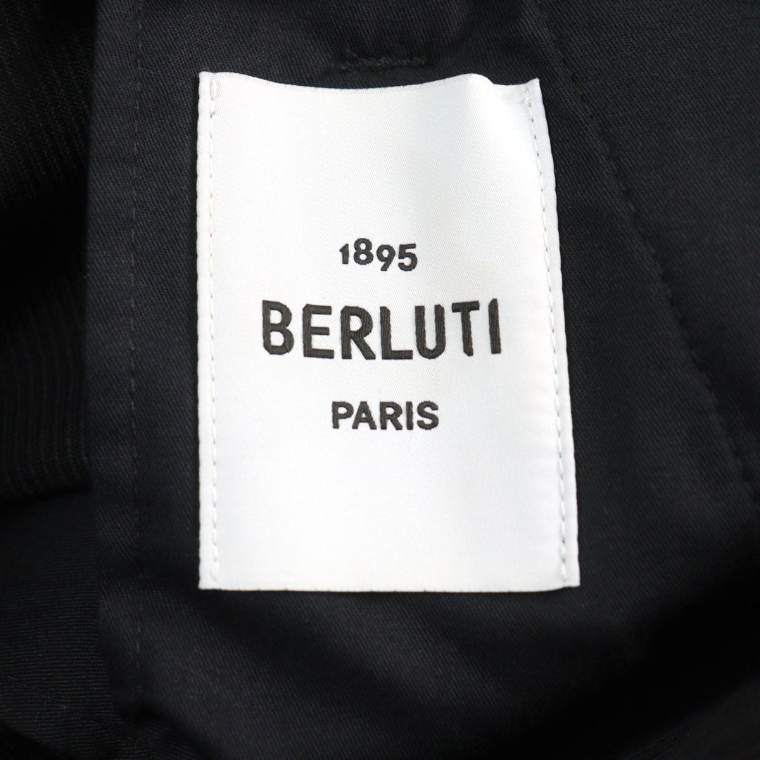 Berluti Pants R21TCU70-001 Main: 100% wool, part: 65% polyester, part: 35% cotton, leather part: calfskin black Cargo Trousers mens 46 Used Authentic