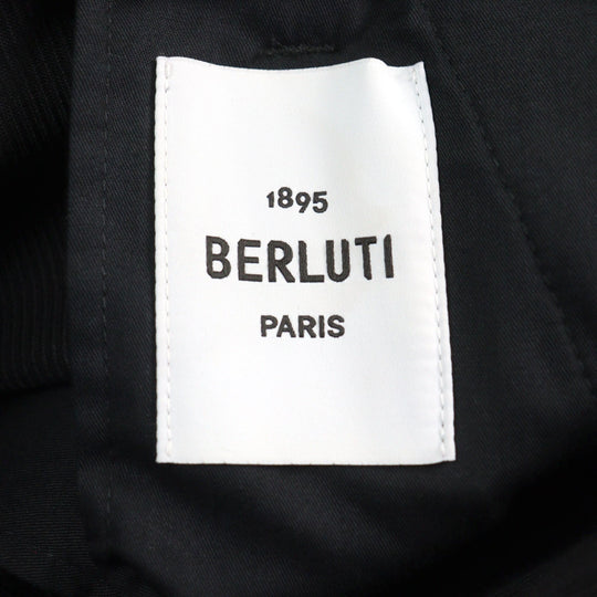 Berluti Pants R21TCU70-001 Main: 100% wool, part: 65% polyester, part: 35% cotton, leather part: calfskin black Cargo Trousers mens 46 Used Authentic