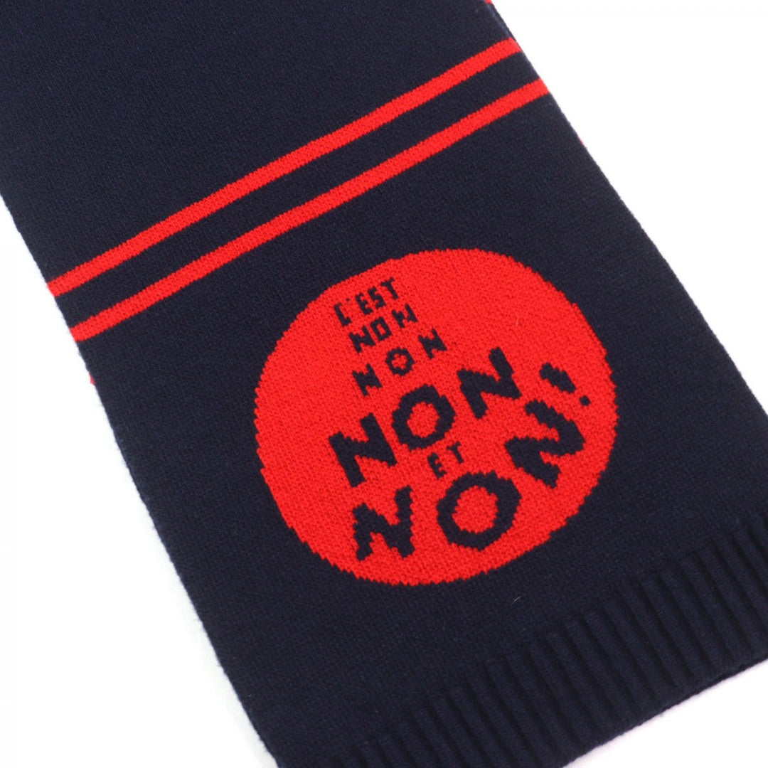 Christian Dior Scarf 85NON308I001 Main: 70% wool, Main: 30% cashmere Navy red mens Used Authentic