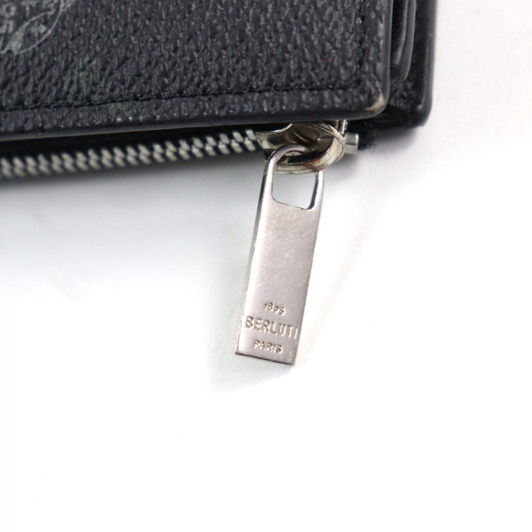 Berluti Long Wallet Purse Main: Leather Black type Brown Neo Santal mens Used Authentic