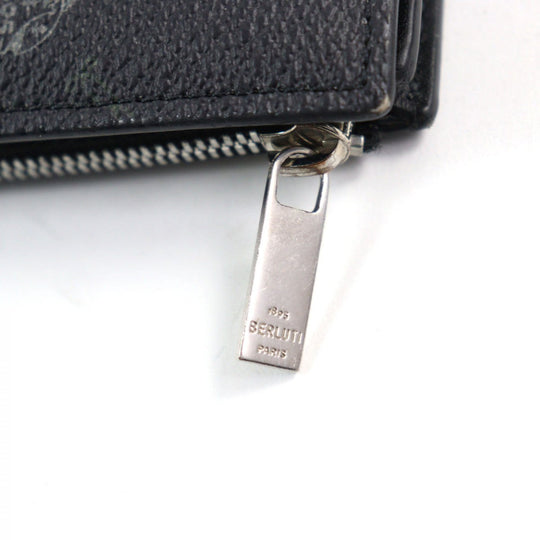 Berluti Long Wallet Purse Main: Leather Black type Brown Neo Santal mens Used Authentic