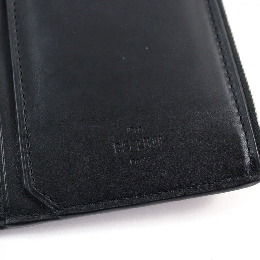 Berluti Long Wallet Purse Main: Leather Black type Brown Neo Santal mens Used Authentic