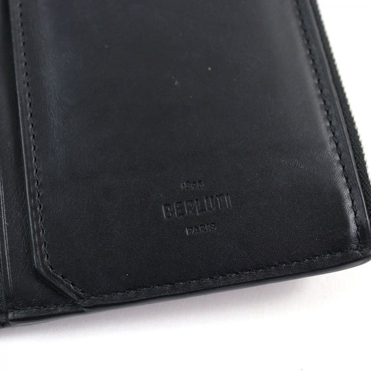 Berluti Long Wallet Purse Main: Leather Black type Brown Neo Santal mens Used Authentic