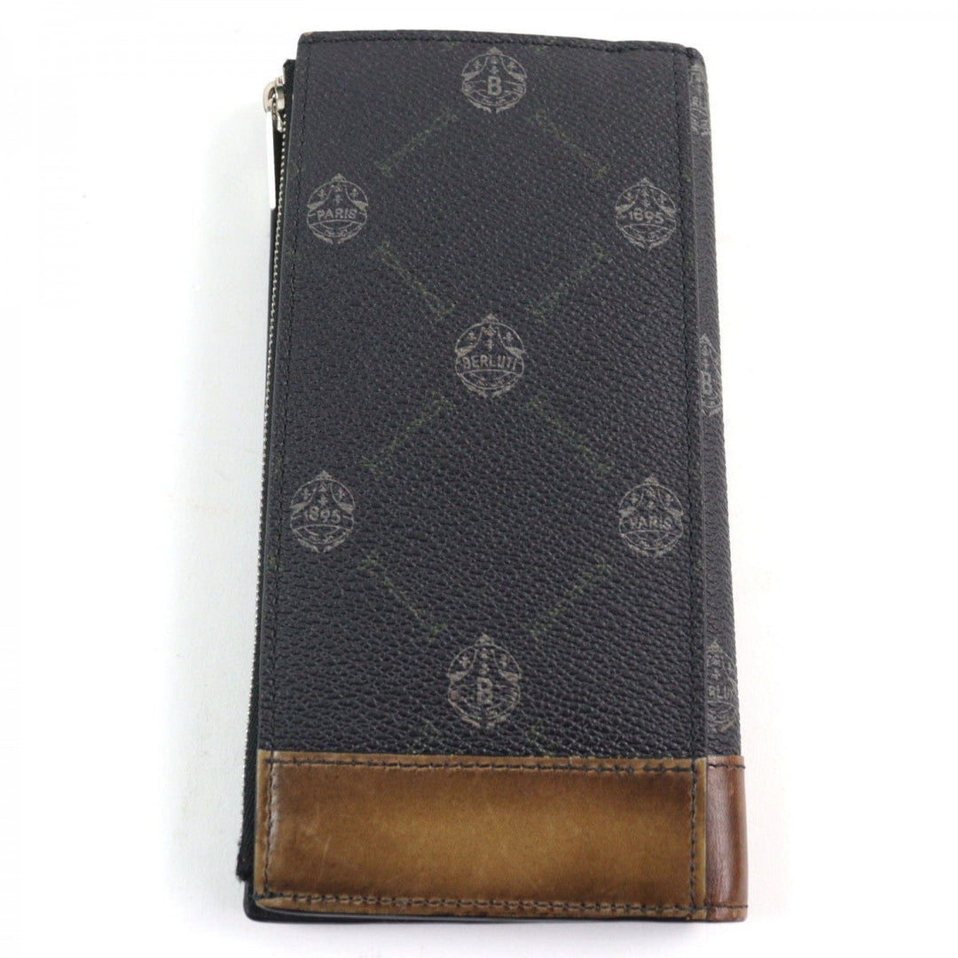 Berluti Long Wallet Purse Main: Leather Black type Brown Neo Santal mens Used Authentic