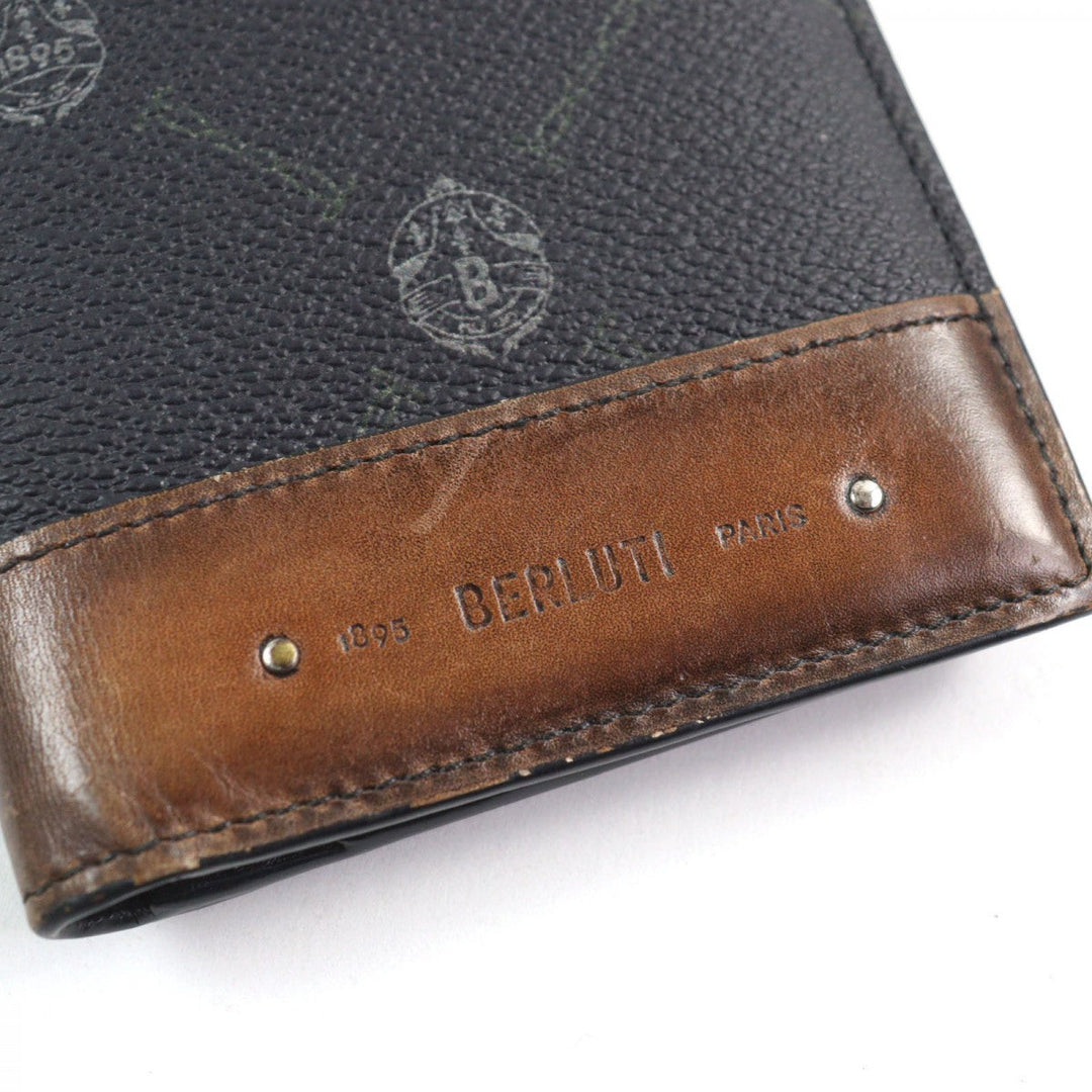 Berluti Long Wallet Purse Main: Leather Black type Brown Neo Santal mens Used Authentic