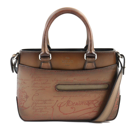 Berluti Shoulder Bag Main: Scritto leather Brown Toujour Gulliver mens Used Authentic