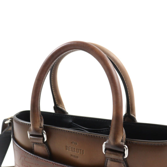 Berluti Shoulder Bag Main: Scritto leather Brown Toujour Gulliver mens Used Authentic