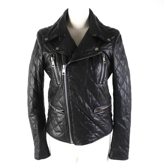GUCCI Jacket 502674 Main: Lamb leather, Filling: 100% polyester, Lining: 100% cupra, Part: 100% nylon, Part: 100% polyester black Women 36 Used Authentic