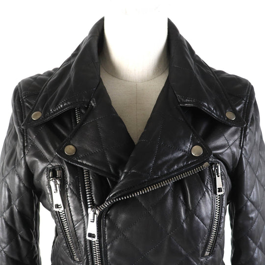 GUCCI Jacket 502674 Main: Lamb leather, Filling: 100% polyester, Lining: 100% cupra, Part: 100% nylon, Part: 100% polyester black Women 36 Used Authentic
