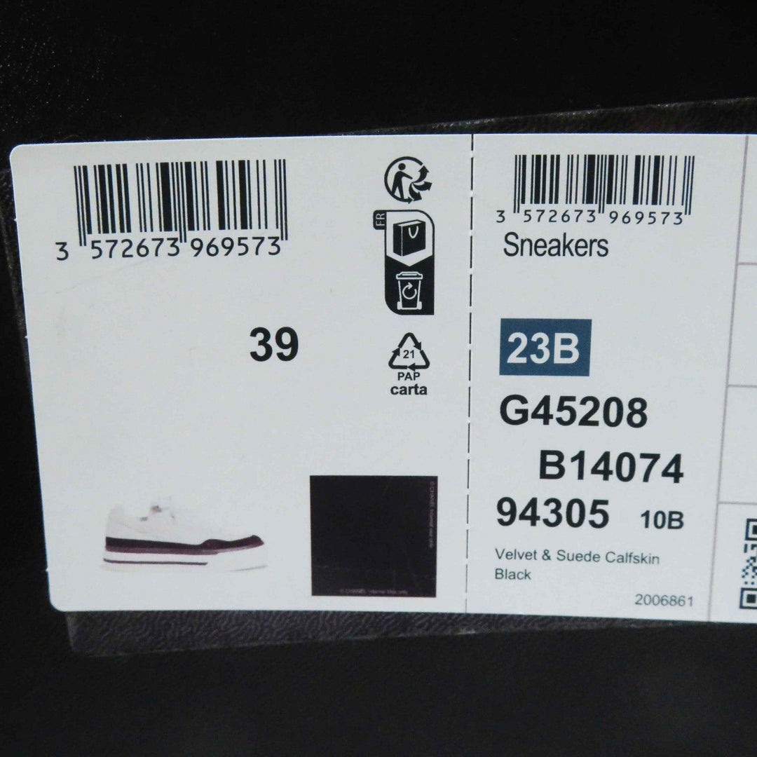 CHANEL sneakers 23B G45208 Main: Velvet, Part: Suede calfskin Black White Women 39 Used Authentic