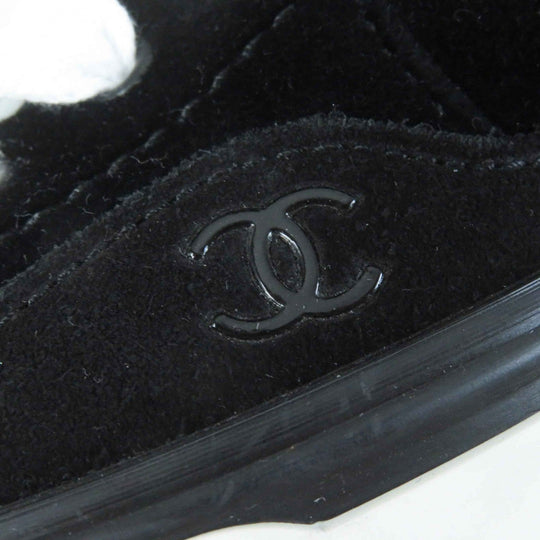 CHANEL sneakers 23B G45208 Main: Velvet, Part: Suede calfskin Black White Women 39 Used Authentic