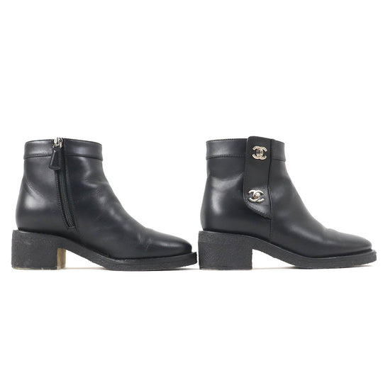 CHANEL short boots G31204 Main: Leather black Women 36 Used Authentic