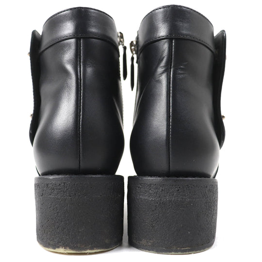 CHANEL short boots G31204 Main: Leather black Women 36 Used Authentic