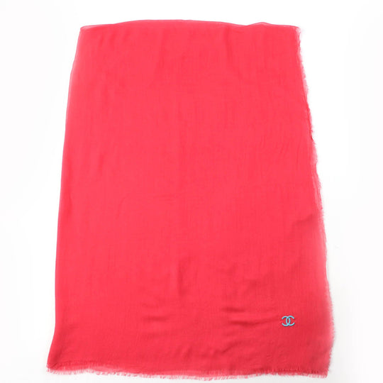 CHANEL shawl Main: 90% modal, Main: 10% cashmere Red type Women Used Authentic