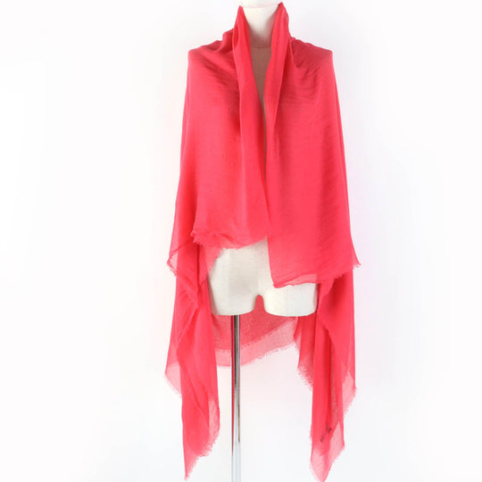 CHANEL shawl Main: 90% modal, Main: 10% cashmere Red type Women Used Authentic