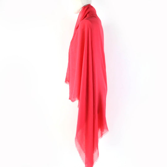 CHANEL shawl Main: 90% modal, Main: 10% cashmere Red type Women Used Authentic