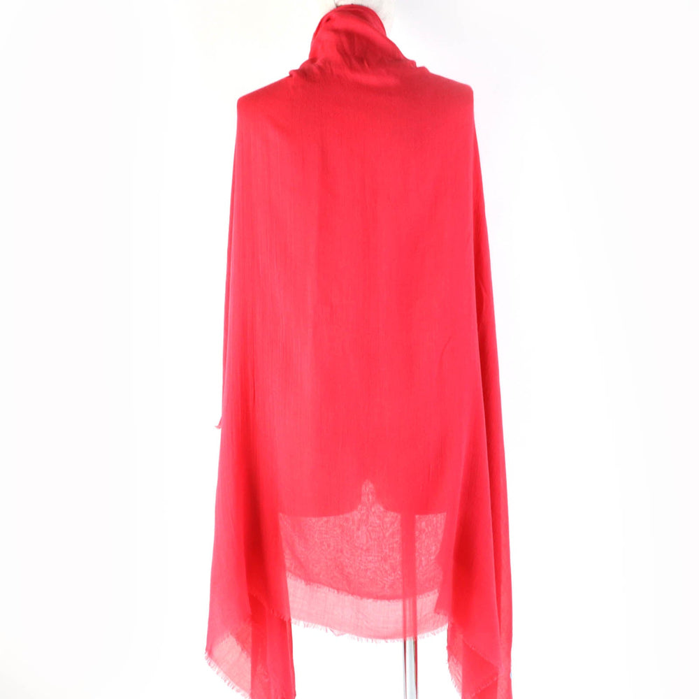 CHANEL shawl Main: 90% modal, Main: 10% cashmere Red type Women Used Authentic