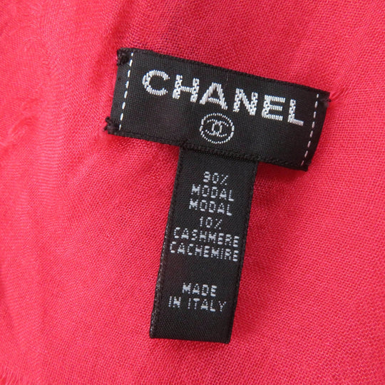 CHANEL shawl Main: 90% modal, Main: 10% cashmere Red type Women Used Authentic