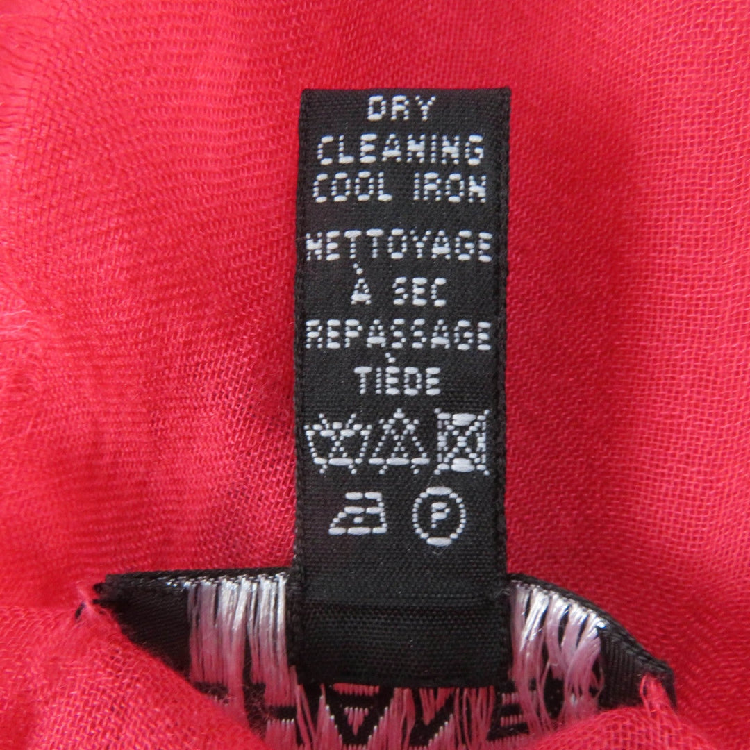 CHANEL shawl Main: 90% modal, Main: 10% cashmere Red type Women Used Authentic