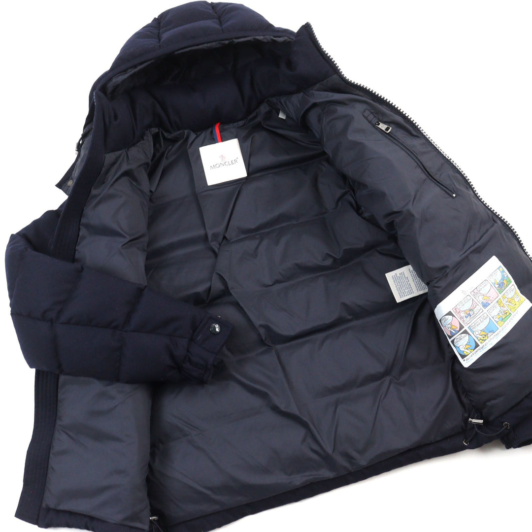 MONCLER Down jacket D20914033805 54272 Outer: 100% wool, Lining: 100% nylon, Part: 100% nylon, Filling: 90% down, Filling: 10% feather Navy MONTGENEVRE GIUBBOTTO mens Zero Size Used Authentic