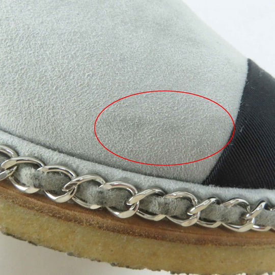 CHANEL boots G34113 Main: Mouton Light gray black Women 36 Used Authentic