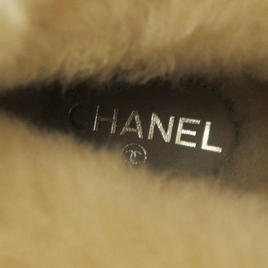 CHANEL boots G34113 Main: Mouton Light gray black Women 36 Used Authentic
