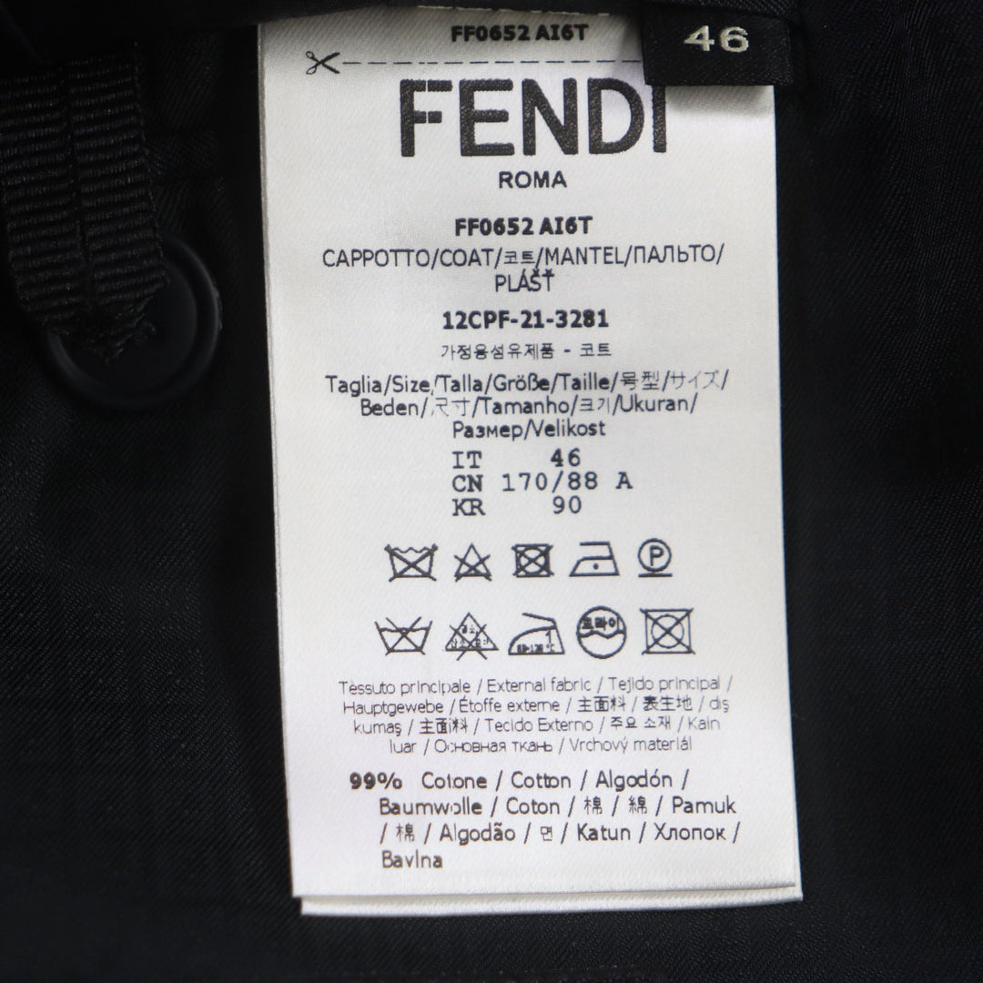 FENDI Chester coat FF0652 Outer: 99% cotton, Outer: 1% polyester, Lining: 100% cupra Indigo mens 46 Used Authentic