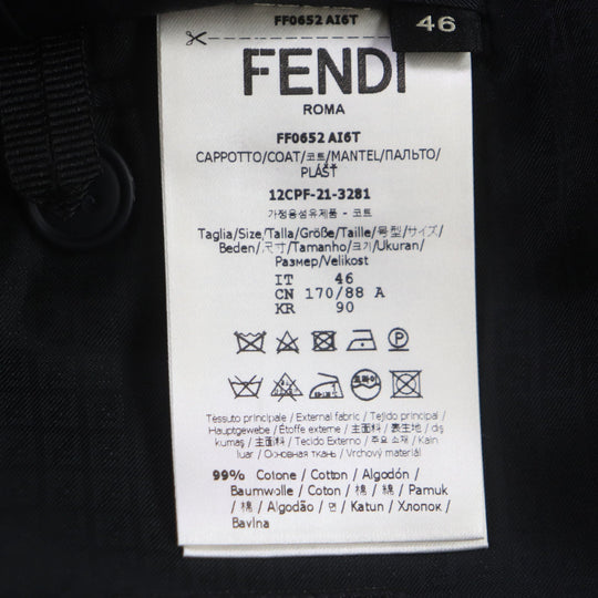 FENDI Chester coat FF0652 Outer: 99% cotton, Outer: 1% polyester, Lining: 100% cupra Indigo mens 46 Used Authentic