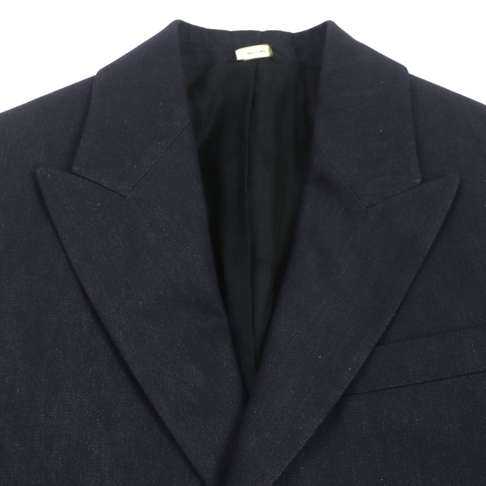 FENDI Chester coat FF0652 Outer: 99% cotton, Outer: 1% polyester, Lining: 100% cupra Indigo mens 46 Used Authentic