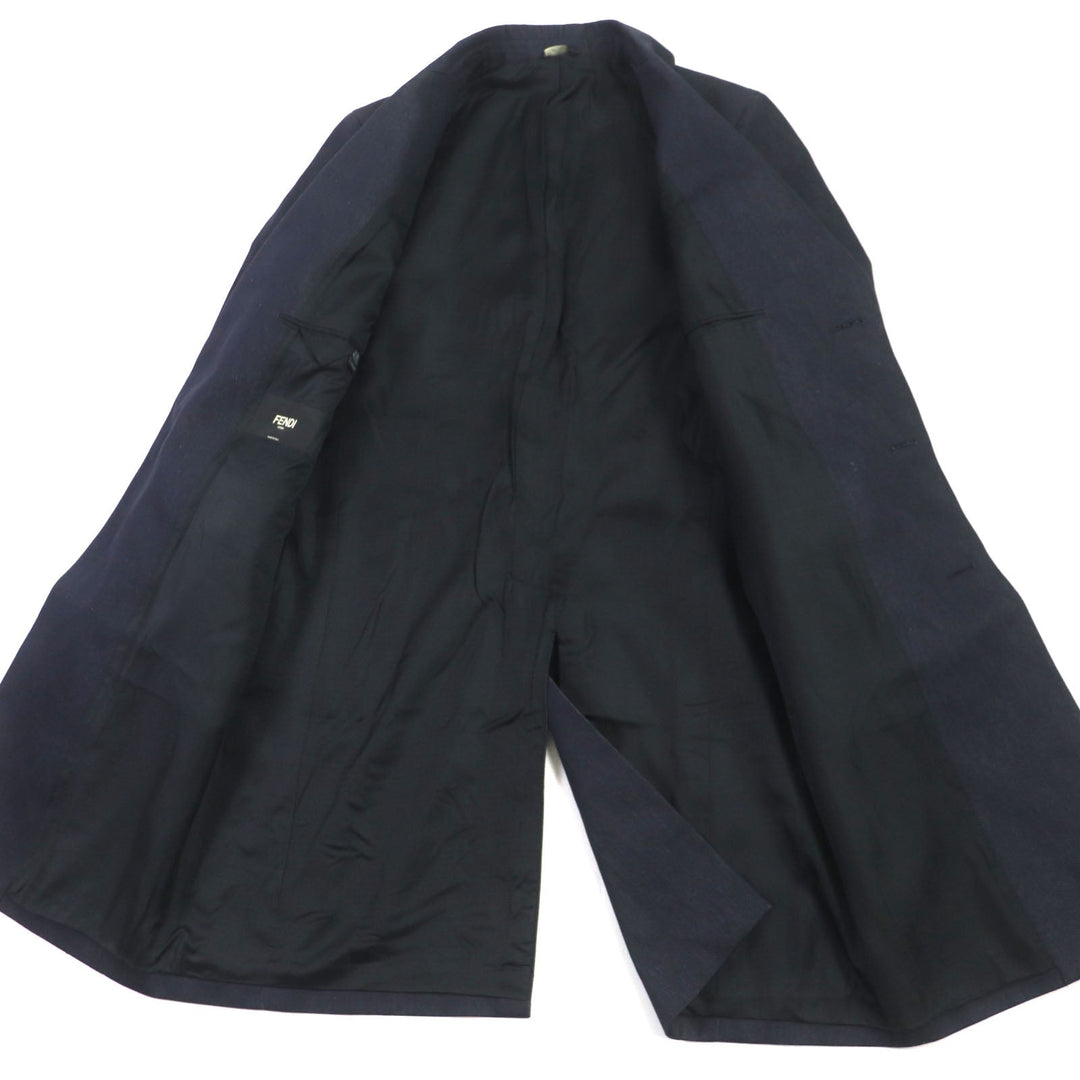 FENDI Chester coat FF0652 Outer: 99% cotton, Outer: 1% polyester, Lining: 100% cupra Indigo mens 46 Used Authentic