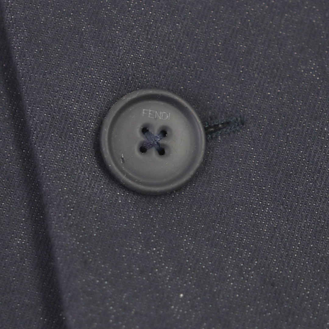 FENDI Chester coat FF0652 Outer: 99% cotton, Outer: 1% polyester, Lining: 100% cupra Indigo mens 46 Used Authentic
