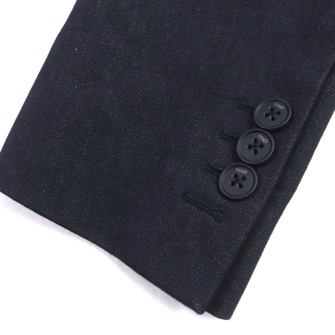 FENDI Chester coat FF0652 Outer: 99% cotton, Outer: 1% polyester, Lining: 100% cupra Indigo mens 46 Used Authentic