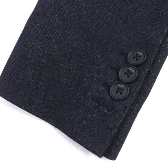 FENDI Chester coat FF0652 Outer: 99% cotton, Outer: 1% polyester, Lining: 100% cupra Indigo mens 46 Used Authentic