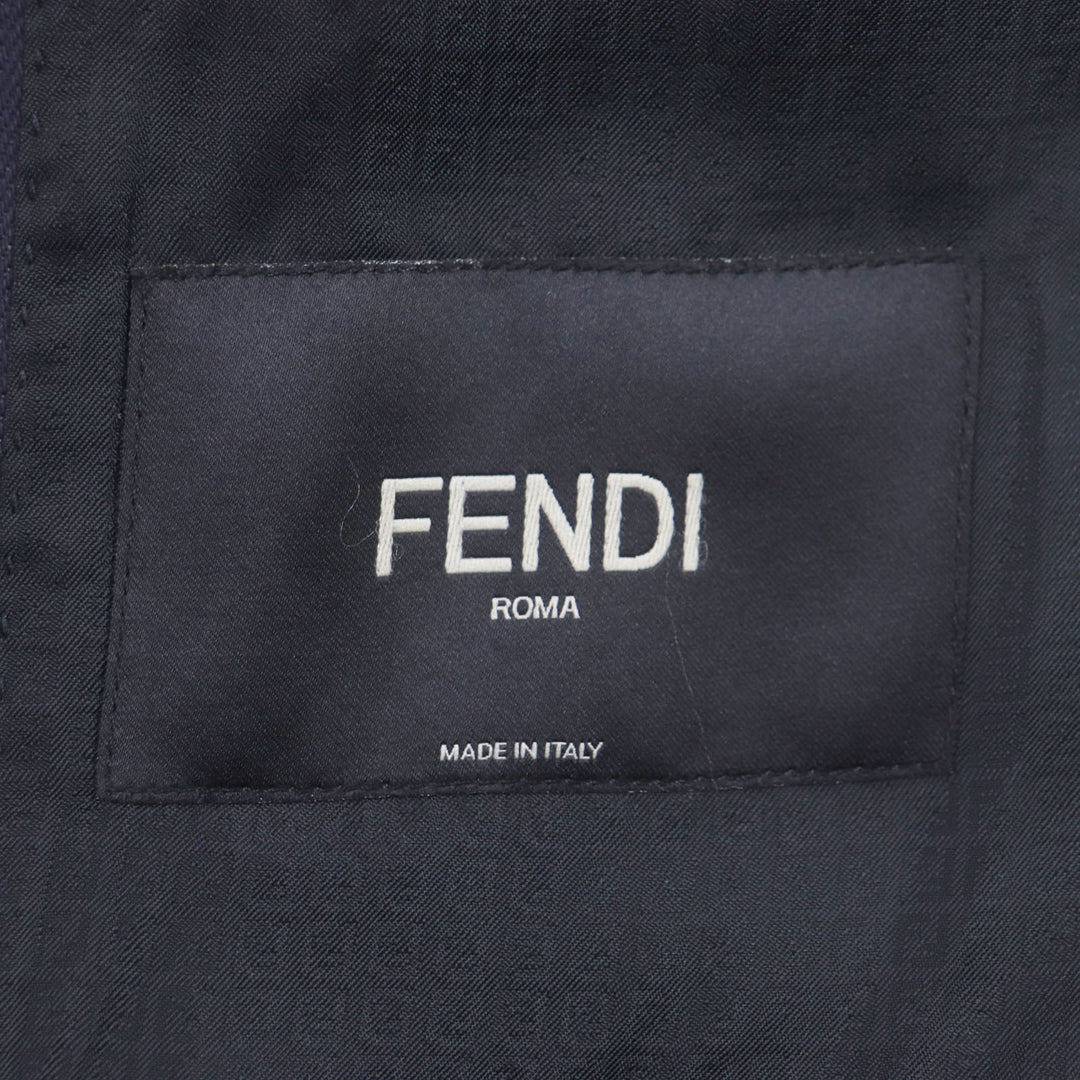 FENDI Chester coat FF0652 Outer: 99% cotton, Outer: 1% polyester, Lining: 100% cupra Indigo mens 46 Used Authentic