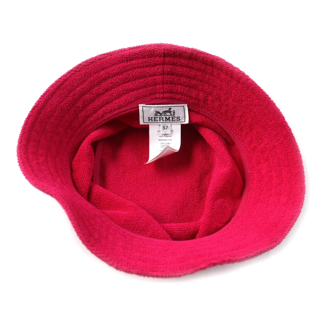 HERMES hat Main: 100% cotton, Part: 100% polyester shocking pink Davis Hat Women 57 Used Authentic