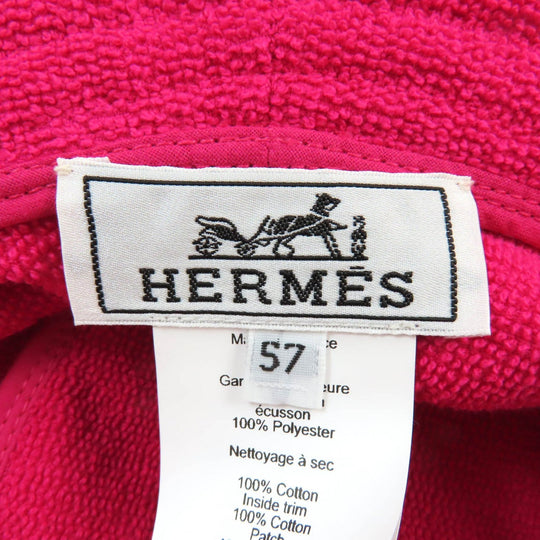 HERMES hat Main: 100% cotton, Part: 100% polyester shocking pink Davis Hat Women 57 Used Authentic
